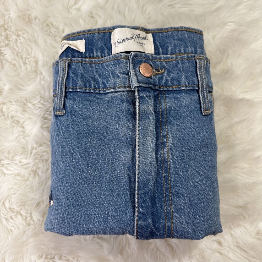 Universal Thread Vintage Straight Jeans 16/33 (36x26) Embroidered Denim Womens - Picture 9 of 11